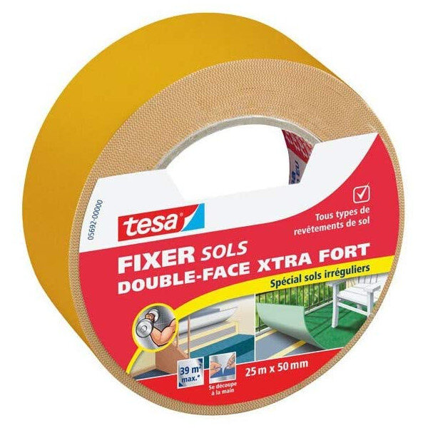 Ruban adhésif extra fort double face sols irréguliers tesa 25m x 50mm