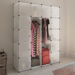 vidaXL Armoire modulaire 14 compartiments blanc 37 x 146 x 180 5 cm