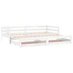 vidaXL Lit coulissant 2x(90x200) cm Blanc Bois de pin massif