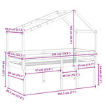 vidaXL Lit haut avec toit blanc 90x190 cm bois de pin massif