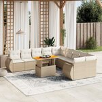vidaXL Salon de jardin 11 Pièces avec coussins beige résine tressée