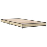 vidaXL Cadre de lit chêne sonoma 75x190 cm bois d'ingénierie et métal