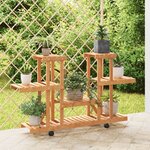vidaXL Support à fleurs avec roues 110x25x78 cm bois massif de sapin