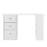Bureau table secrétaire poste de travail informatique plat de bois mélaminé blanc 120 x 49 x 72 cm 03_0001179