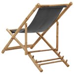 vidaXL Chaise de terrasse Bambou et toile Gris foncé