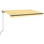 vidaXL Auvent manuel rétractable avec LED 450x350 cm Jaune et blanc