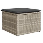 vidaXL Ensemble de Canapé de Jardin 7 Pièces avec Coussins Gris Clair Rattan Poly