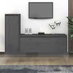 vidaXL Meubles TV 2 Pièces Gris Bois massif de pin