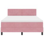 lit à ressort vidaXL avec matelas rose 140x190 cm en velours
