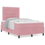 Lit avec sommier et matelas vidaXL Rose Petite Double Velours