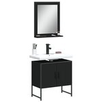 vidaXL Ensemble d'armoires de salle de bain 2 Pièces noir bois ingénierie