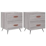 vidaXL Tables de chevet 2 Pièces sonoma gris 40x35x47 5 cm