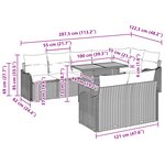 Ensemble de Canapés de Jardin 9 Pièces avec Coussins Gris