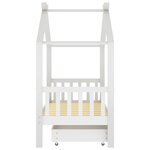 vidaXL Cadre de lit enfant avec tiroir blanc pin massif 80x160 cm