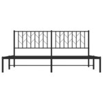 vidaXL Cadre de lit métal sans matelas et tête de lit noir 180x200 cm
