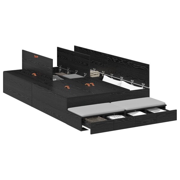 vidaXL Cadre de lit chêne noir 120x200 cm