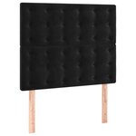 vidaXL Sommier à lattes de lit avec matelas Noir 100x200 cm Velours