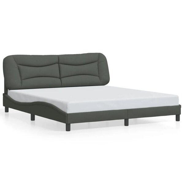 vidaXL Cadre de lit sans matelas gris foncé 180x200 cm tissu