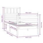 vidaXL Cadre de lit sans matelas bois massif 90x200 cm