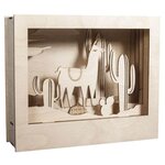 Kit bois cadre à motif 3D Lama  FSC 100  nature  24x20x6 9cm  10 pièces  boîte 1kit