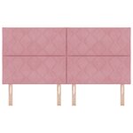 vidaXL Tête de lit en velours rose avec motif de blocs diamant de 180 cm
