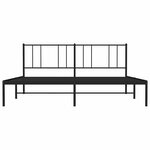 vidaXL Cadre de lit métal sans matelas avec tête de lit noir 183x213cm