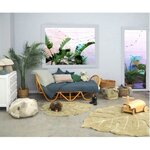 Tapis coton lavable Mini Monstera olive - 75 x 100 cm