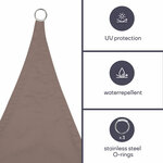 Perel Voile d'ombrage triangulaire 3 6 m Couleur taupe GSS3360TA