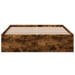 vidaXL Cadre de lit sans matelas chêne fumé 135x190 cm