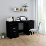 vidaXL Bureau Noir 140x50x76 cm Bois d’ingénierie