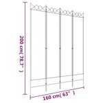 vidaXL Cloison de séparation 4 panneaux Anthracite 160x200 cm Tissu