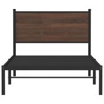 vidaXL Cadre de lit en métal avec tête de lit chêne marron 100x200 cm