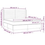 vidaXL Sommier à lattes de lit matelas et LED Bleu foncé 180x200 cm
