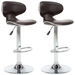 vidaXL Tabourets de bar 2 Pièces marron similicuir