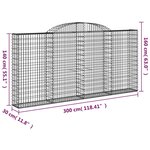 vidaXL Paniers à gabions arqués 15 Pièces 300x30x140/160 cm fer galvanisé