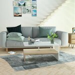 vidaXL Table basse Bois d'ingénierie 90x59x42 cm Chêne et blanc