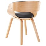vidaXL Chaises à manger lot de 2 noir bois courbé et similicuir