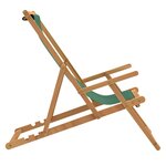 vidaXL Chaise de plage pliable Bois de teck solide Vert