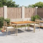 vidaXL Ensemble à manger de jardin coussins 4 Pièces beige résine tressée