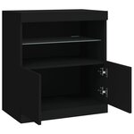 vidaXL Buffet avec lumières LED noir 60x37x67 cm