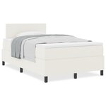 vidaXL Lit à Ressorts avec Matelas en Crème 120x200 cm Tissu en Velours Côtelé