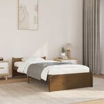 vidaXL Cadre de lit sans matelas marron miel bois massif 75x190 cm