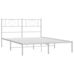 vidaXL Cadre de lit métal sans matelas et tête de lit blanc 135x190 cm