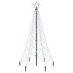 vidaXL Sapin de Noël avec piquet Blanc froid 200 LED 180 cm