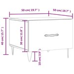 vidaXL Table basse blanc brillant 50x50x40 cm bois d'ingénierie