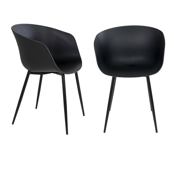 4 Fauteuils en polypropylène noir RODA