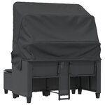 vidaXL Canapé de jardin 2 places avec auvent et tabourets noir rotin