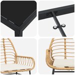 vidaXL Ensemble de salle à manger de jardin 7 pièces avec coussins Marron Poly Rattan