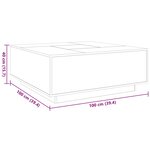 vidaXL Table basse avec LED infini noir 100x100x40 cm