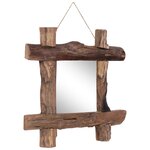 vidaXL Miroir à bûches Naturel 50x50 cm bois de teck recyclé